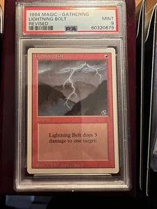 1994 MTG Revised Edition Lightning Bolt PSA 9 Mint Magic The Gathering - Picture 1 of 2