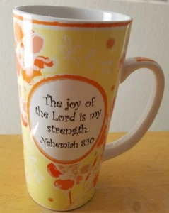 Spiritual Coffee Tea Milk Cup Mug "The Joy Of The Lord Is My Strength" Nehemiah - Picture 1 of 2
