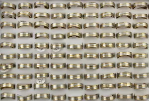 Anillos P de oro para mujer hombre lotes al por mayor 32 piezas de anillo de joyería de acero inoxidable - Imagen 1 de 6