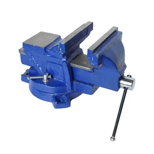 Jrsdrive 4" Bench Vise, Swivel Base, Hardened Jaws, S G Iron, E-2082 - Picture 1 of 3