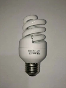 13W- Mini Spiral CFL Light Bulb - 120V- 3000K- E26/E27 (Medium) Base (6-Pack) - Picture 1 of 5