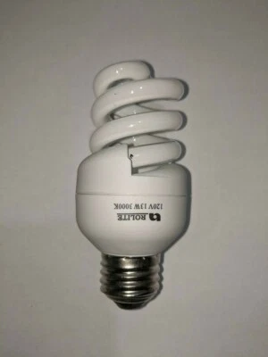 13W- Mini Spiral CFL Light Bulb - 120V- 3000K- E26/E27 (Medium) Base (6-Pack) - Image 1 of 4
