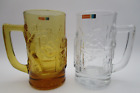 FOSTORIA GLASS TWO (2)  #2493 TAVERN Beer Mugs Amber & Clear Bicentennial 1976