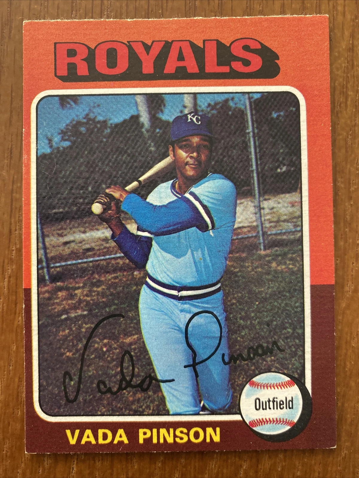 1975 75 OPC O-Pee-Chee Baseball #295 Vada Pinson Kansas City Royals  SHARP EXMT+