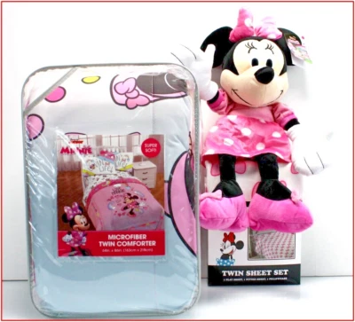 5 Piezas - Edredón Disney MINNIE MOUSE + Juego de Sábanas + Muñeca de Peluche Minnie - DOBLE Foto 1 de 4
