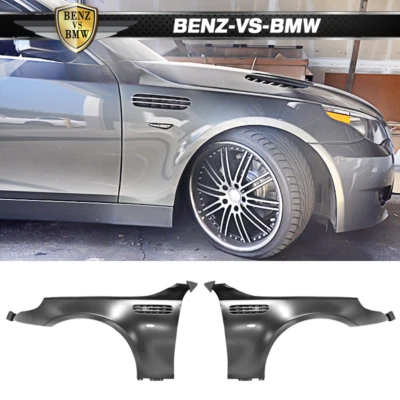 Fits 04-10 BMW E60 5-Series M5 Style Metal Fenders With Side Vent Pair Foto 1 de 4