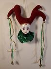 Porcelain Harlequin Jester Christmas Ornament with Bells 🔔  Sunmay Collectables