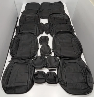 For Chevrolet Traverse 7 Passenger LT 2018-2023 Black Leather Seat Covers T245 - Image 1 of 4