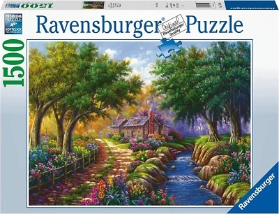 Cottage by the River  1500pc Jigsaw puzzle by Ravensburger - Image 1 of 2