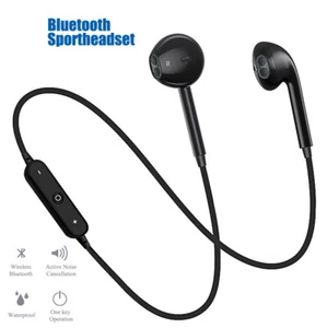 Bluetooth Wireless Headphones Headsets Earphone Neckband Sport Earbuds With Mic - Picture 1 of 14