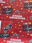 Red-Gamer Happy Birthday Gift Wrapping Paper 2 Sheets + 1 Gift Tag (Bgc36167-5)