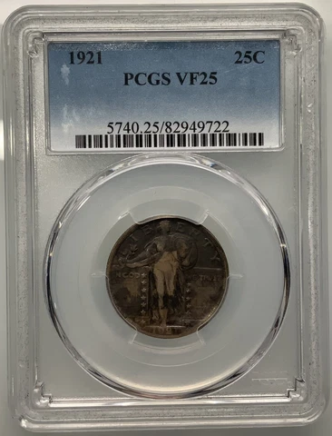 1921 Standing Liberty Quarter - PCGS VF25 25C 25 C Cover