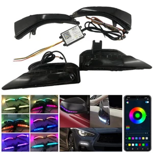 4x RGB LED Mirror Sequential Signal Light DRL Fog Light for Infiniti Q50 Q60 DIY - Picture 1 of 9