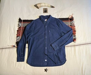 Levi's Wabash Shirt XL Oak Cone USA Brocade Fabric Indigo Blue 2018 Excellent - Imagen 1 de 18