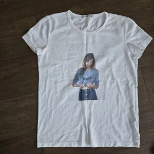 AG x Alexa Chung Feminist Selfie T-Shirt NWT White Cotton Womens Size Small - Picture 1 of 7