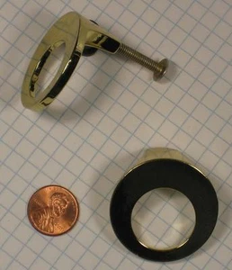 OMNIA #7673 PULL, ZINC ALLOY,POLISHED BRASS FINISH,1-1/2" DIAMETER, 3/4" PROJECT - Picture 1 of 1