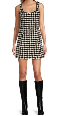ANTONIO MELANI MACY DRESS WOOL BLEND SHEATH SLEEVELESS HOUNDSTOOTH SIZE 4 US - Image 1 of 4