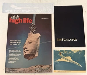 Vintage British Airways Concord Flight Souvenirs Set Di 4 Dettagli In Descrizione - Foto 1 di 19