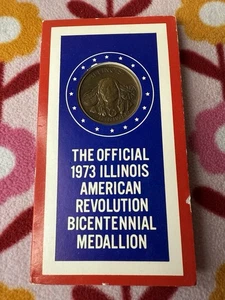 Medallón Oficial del Bicentenario de la Revolución Americana de Illinois 1973 ENVÍO GRATUITO - Imagen 1 de 11