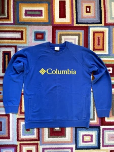 Columbia Sweatshirt, Blue, Spellout, Pocketed, Size Large - Picture 1 of 19