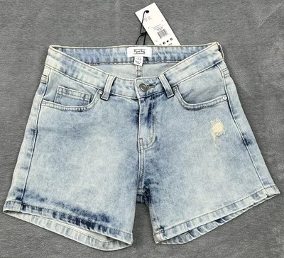 Myra Bag Rugged Denim Shorts Womens Small Blue Stretch 26x4 Distressed NEW - Image 1 of 4