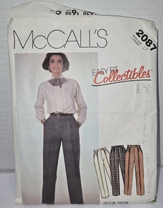 Vintage McCall's Pattern # 2087 Easy Fit Collectibles Misses Size 12 Pant 1985 - Picture 1 of 3