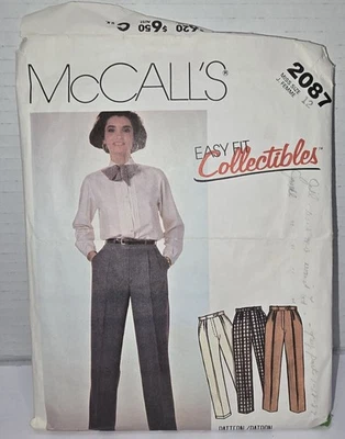 Vintage McCall's Pattern # 2087 Easy Fit Collectibles Misses Size 12 Pant 1985  - Image 1 of 3