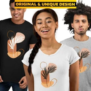 Camiseta Minimalista Botánica Planta Arte Impresión Abstracto Flor Corto Cuello Redondo Divertida - Imagen 1 de 28