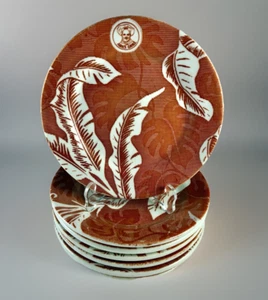 (7) Wallace Shadow Leaf ABIE'S GRILL Logo 5-3/4" Brotteller California Vintage - Bild 1 von 9