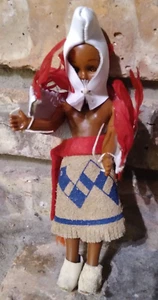 Puppe Indianerstämme der Vereinigten Staaten Indianer Puppe Federn Hut Vintage - Bild 1 von 11