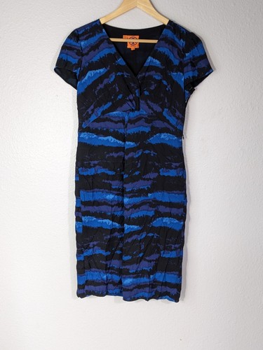 Abito a tubino Tory Burch Kaoy paesaggio seta taglia 6 designer scollo a V corto N84