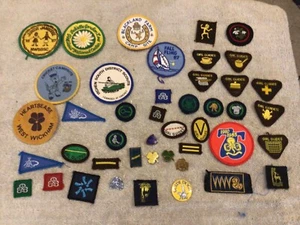 Job Lot Bundle of 40+ Pieces Vintage UK Girl Guides Sew on Patches & Pins - Picture 1 of 4