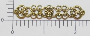 24263 2 Pc Brass Oxidized Victorian Bar Filigree Jewelry Finding - Picture 1 of 1