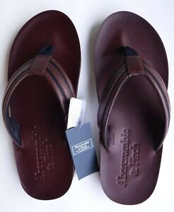 NEW Abercrombie & Fitch Leather Flip Flops -  Men's size M  Medium SAVE!!!