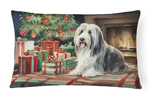 Bearded Collie Christmas Canvas Fabric Decorative Pillow DAC1249PW1216 - Picture 1 of 3