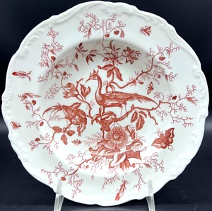 Coalport Bone China Kairo rot auf weiß 7-7/8" gewellter Rand Suppenschüssel England - Bild 1 von 4