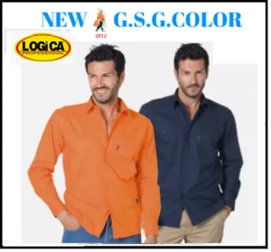 CAMICIA UOMO manica lunga con due tasche sul petto 100% cotone - Foto 1 di 3