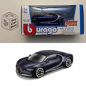 BBURAGO 1/43 - Bugatti Chiron (Blue - Street Fire - Boxed) E45 - Picture 1 of 1
