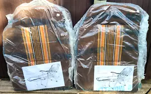 2 New Sealed Vintage CAMPING WORLD Chaise Lounge Chair 2 Pc. CUSHIONS STRIPED - Picture 1 of 10