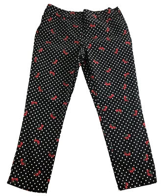 Pantalones clásicos para mujer Liz Claiborne Career Emma talla 4P negros rojos florales nuevos sin etiquetas Foto 1 de 4