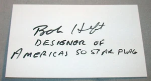 Tarjeta indexada firmada por Bob Heft diseñador de la bandera estadounidense 50 estrellas - Imagen 1 de 1