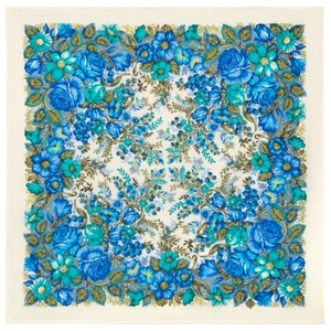 Pavlovo Posad Cherished Dream Shawl 1821-0 28x28" Заветная мечта Russian Shawl - Picture 1 of 2