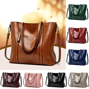 Women Large Purses Handbags Faux Leather Tote Shoulder Bag with Crossbody Strap - Picture 1 of 43