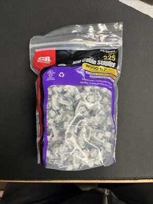 Grapa de cable de plástico Gardner Bender PS-225BG blanco casi nuevo 1/2 pulgada Cantidad 225 Foto 1 de 2