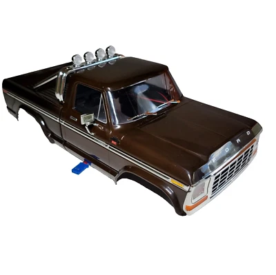 Se adapta a Traxxas Trx-4m High Trail F150 carrocería marrón pintada de fábrica y luces LED 1/18 Foto 1 de 4