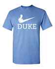 UNC Tar Heels Fan Flipping the Bird to Duke Men's Cotton Tee Shirt Carolina Blue
