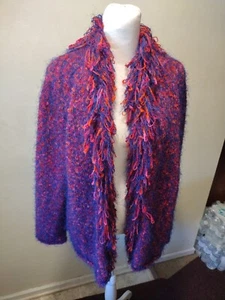 Easyspirit vintage Multi Color chunky knit sweater size LARGE. UNIQUE SEE BEAUTY - Picture 1 of 15