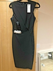 lipsy black leather dress