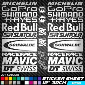 HOJA PATROCINADOR DE BICICLETAS Vinilo Calcomanía Pegatinas Marco Ciclismo Casco Bicicleta MTB - Imagen 1 de 3