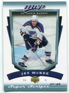 2006-07 Upper Deck MVP Super Script 257 Jay McKee 7/25
